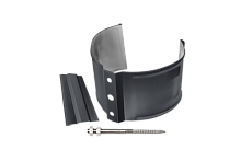 Хомут трубы МЕТАЛЛ на камень  Grand Line, Графит RAL 7024 (шпилька + дюбель в комплекте)