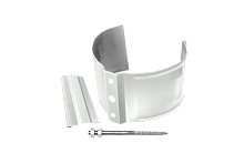 Хомут трубы МЕТАЛЛ Grand Line, белый ( шпилька+ дюбель в комплекте)