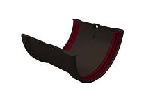 Соединитель желобов 120/90 ПВХ Grand Line, коричневый RR 32