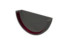Заглушка желоба 120/90 ПВХ Grand Line, Графит RAL 7024