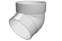 Колено трубы 120/90 67 градусов ПВХ Grand Line, белое