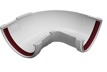 Угол желоба состав. 90-150 град. ПВХ Grand Line белый