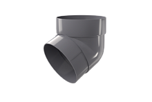 Колено трубы 120/90 67 градусов ПВХ Grand Line, Графит